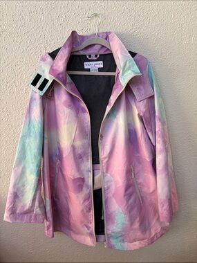 NIKKI JONES Pastel Watercolor Rain Jacket